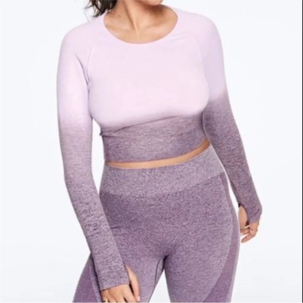 PINK Victoria's Secret Seamless Cropped Long Sleeve Workout Top XL - Picture 6 of 6